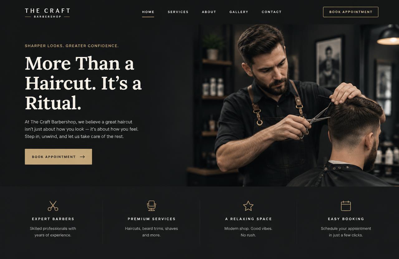 The Craft Barbershop website