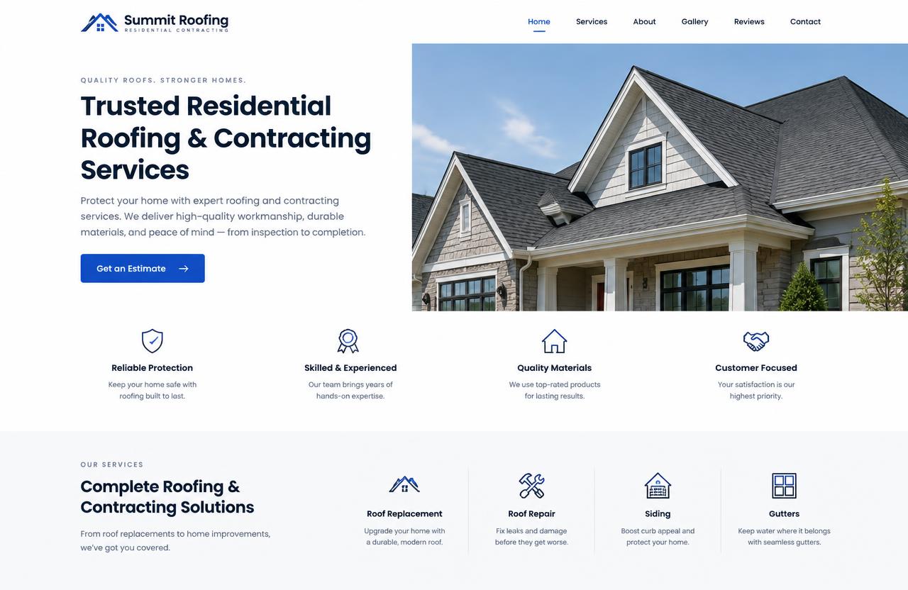 Summit Roofing website