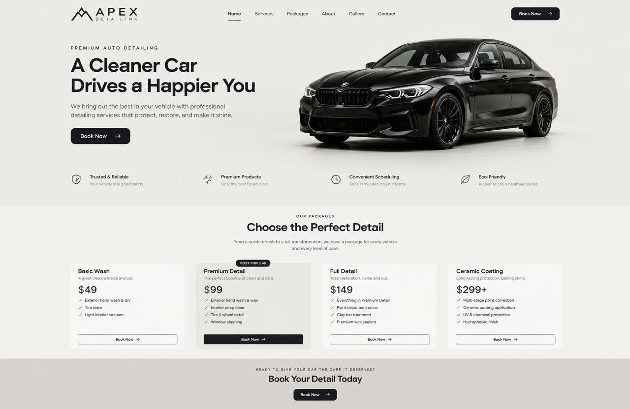 Apex Detailing website